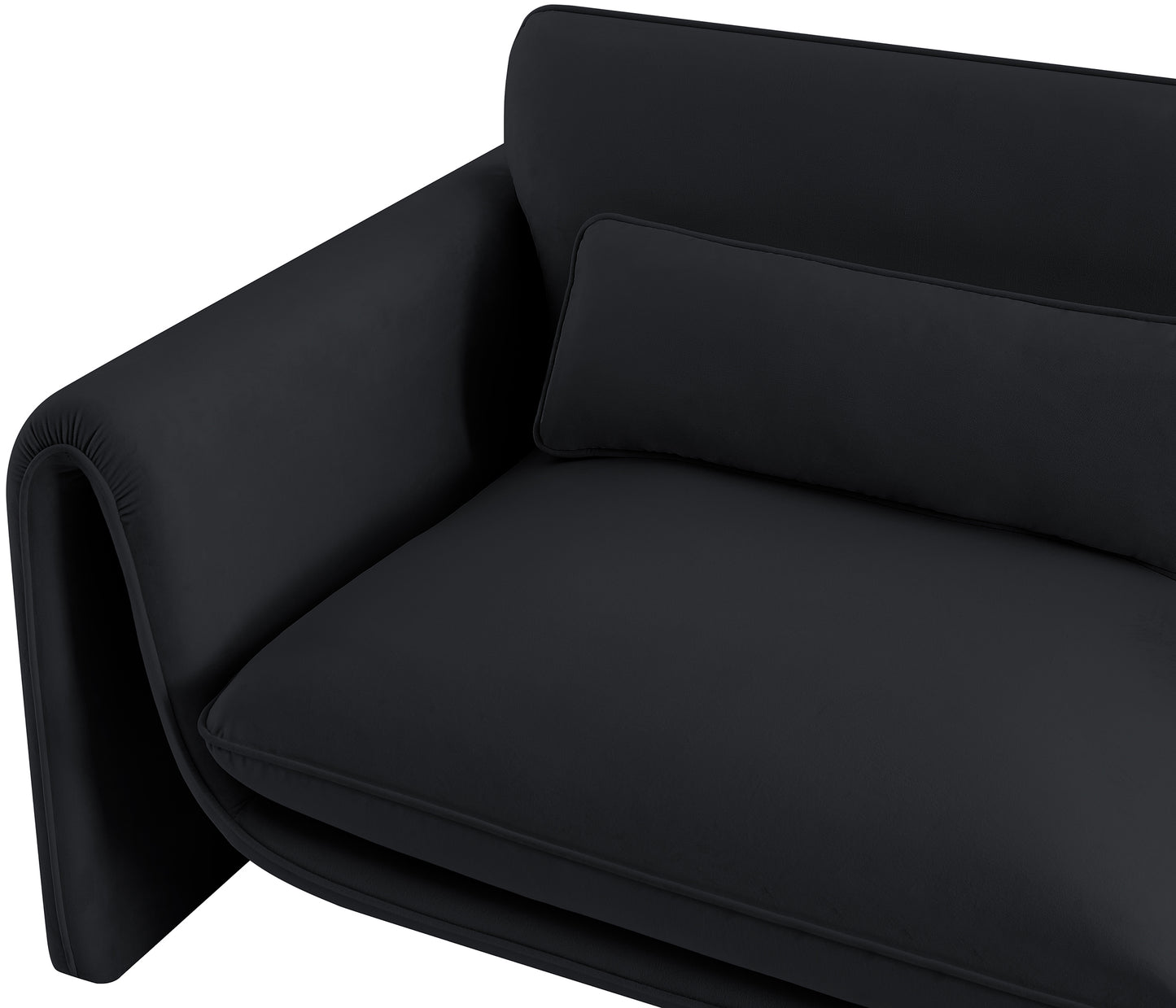 encore black velvet fabric loveseat l