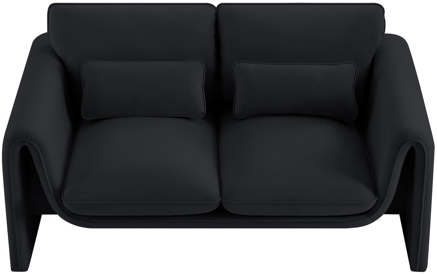 encore black velvet fabric loveseat l