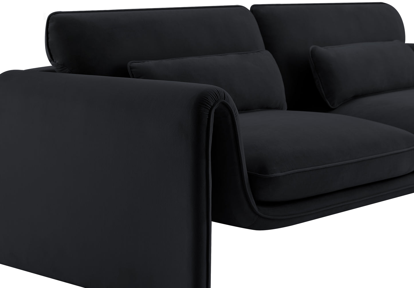 encore black velvet fabric loveseat l