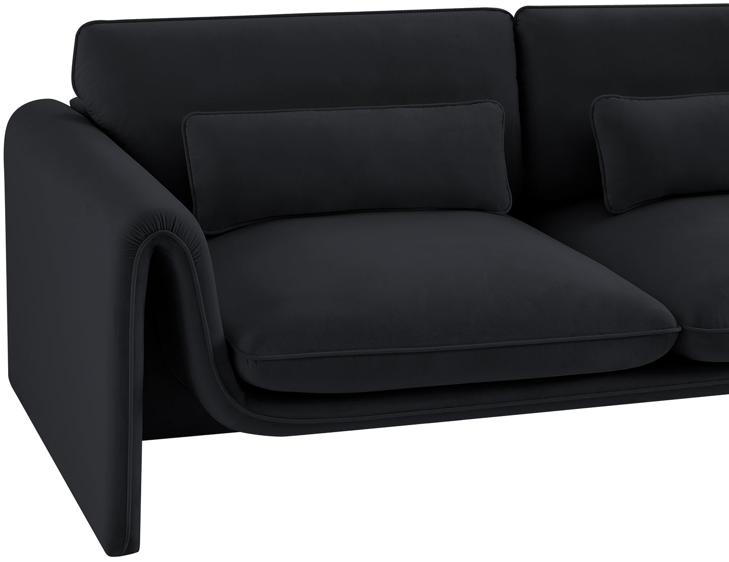 encore black velvet fabric loveseat l