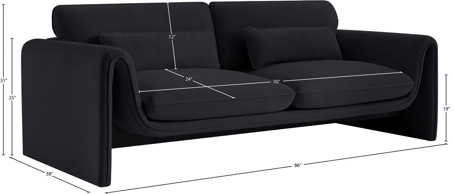 encore black velvet fabric sofa s