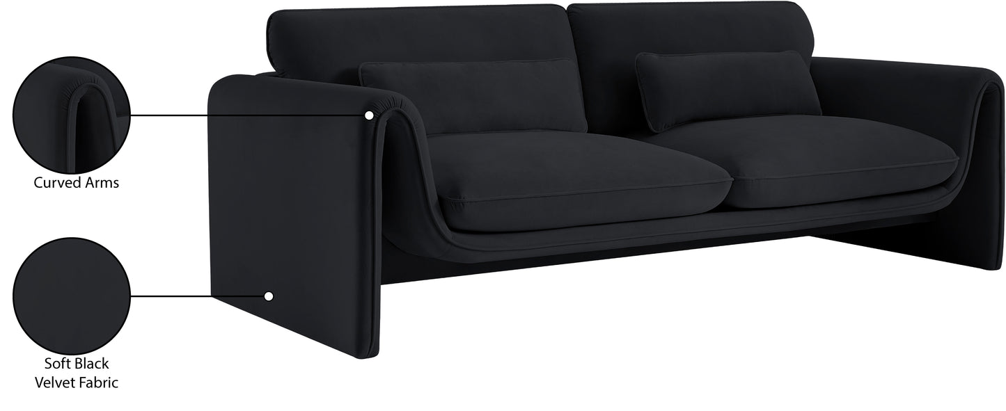 encore black velvet fabric sofa s