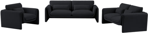 Encore Black Velvet Fabric Sofa S