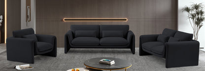 Encore Black Velvet Fabric Sofa S