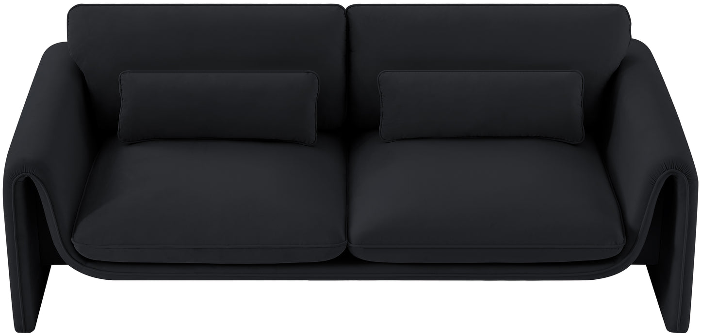 encore black velvet fabric sofa s