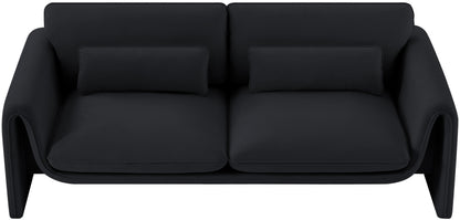 Encore Black Velvet Fabric Sofa S