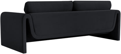 Encore Black Velvet Fabric Sofa S