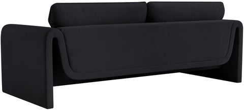Encore Black Velvet Fabric Sofa S