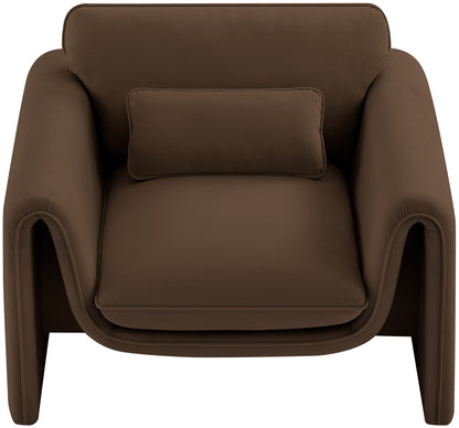 Encore Brown Velvet Fabric Chair C