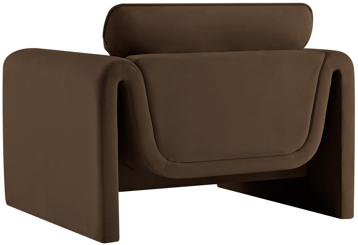 encore brown velvet fabric chair c