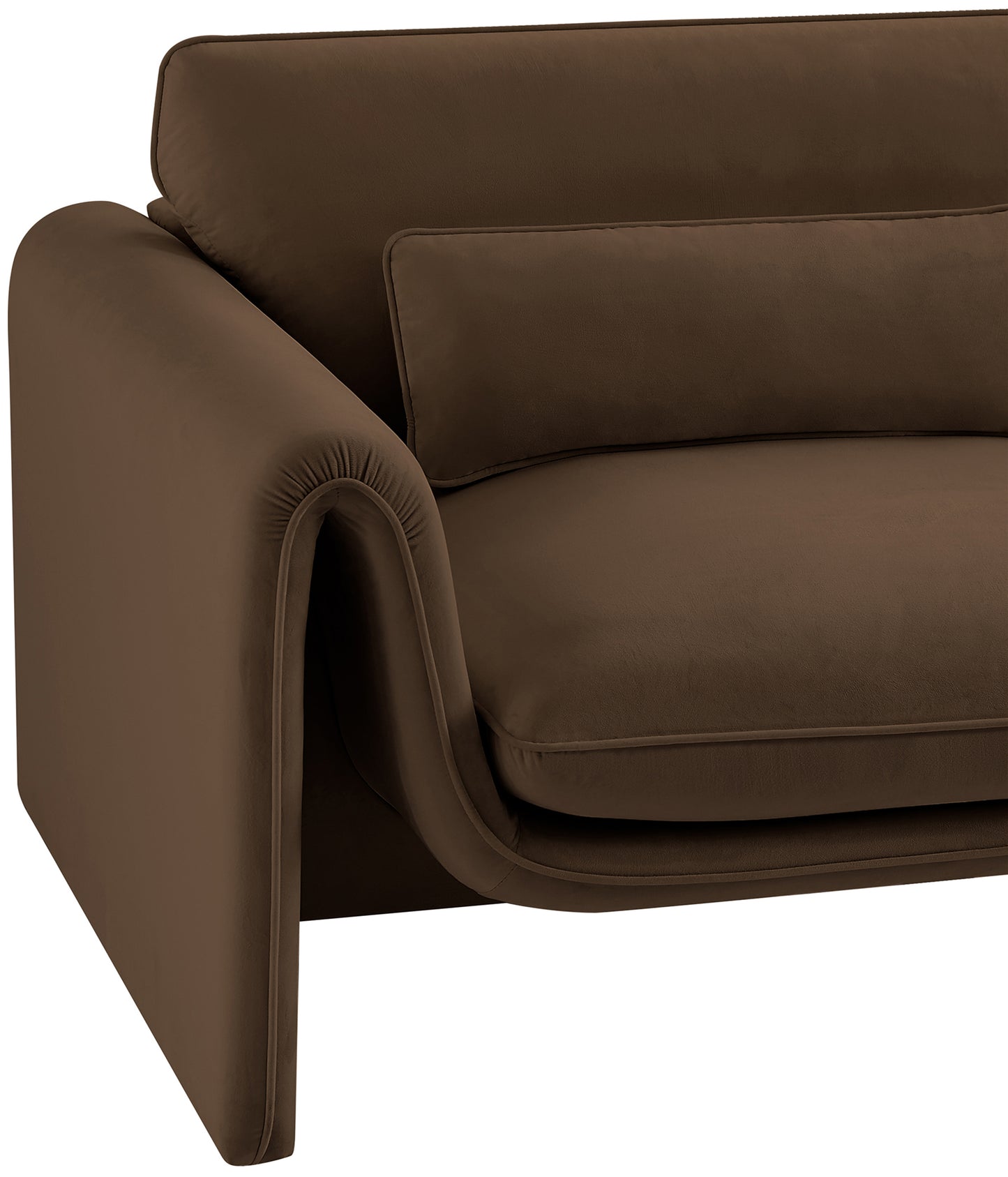 encore brown velvet fabric chair c