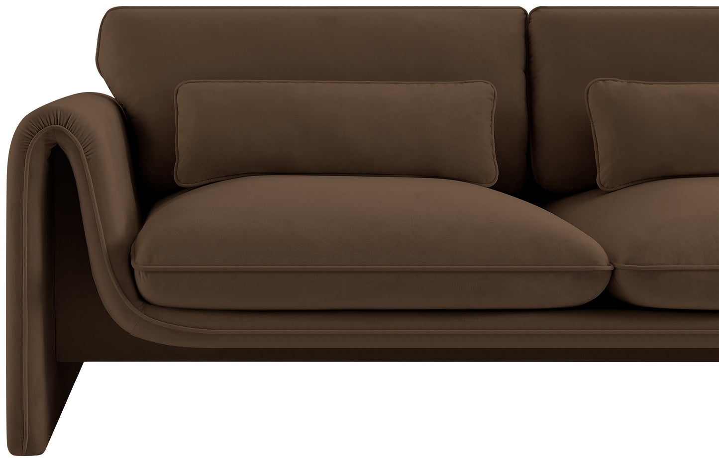 encore brown velvet fabric loveseat l