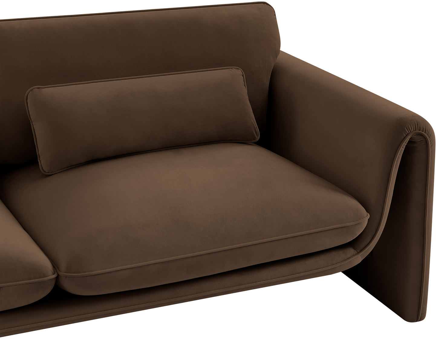 encore brown velvet fabric loveseat l