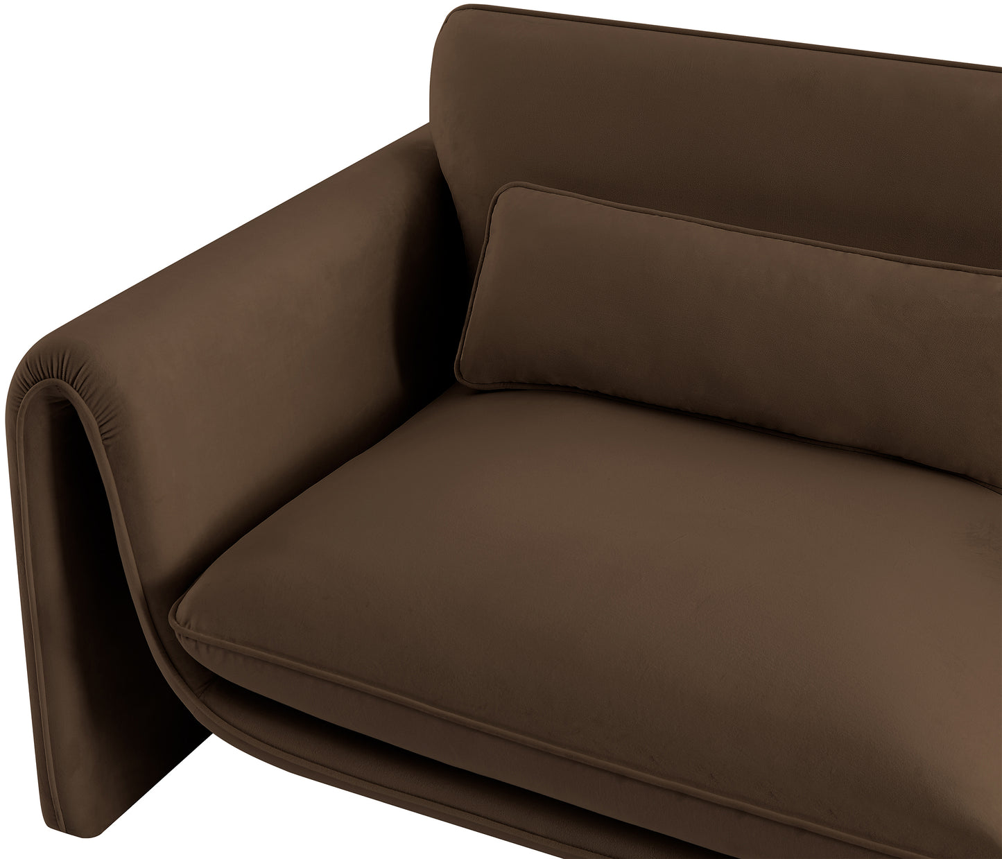 encore brown velvet fabric loveseat l