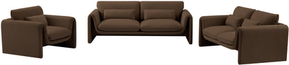 Encore Brown Velvet Fabric Loveseat L