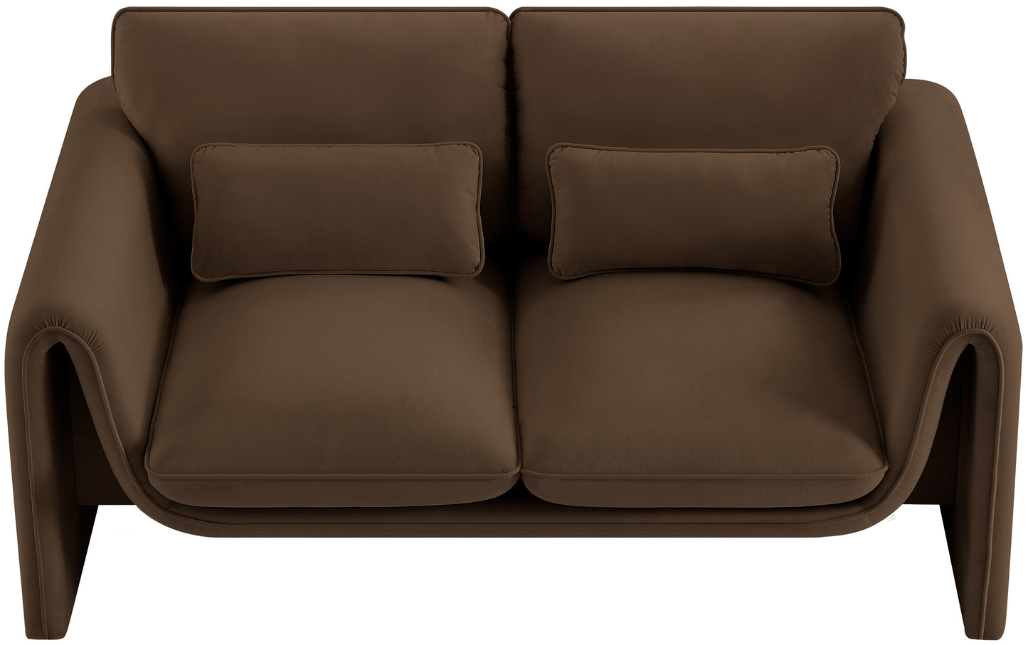 encore brown velvet fabric loveseat l