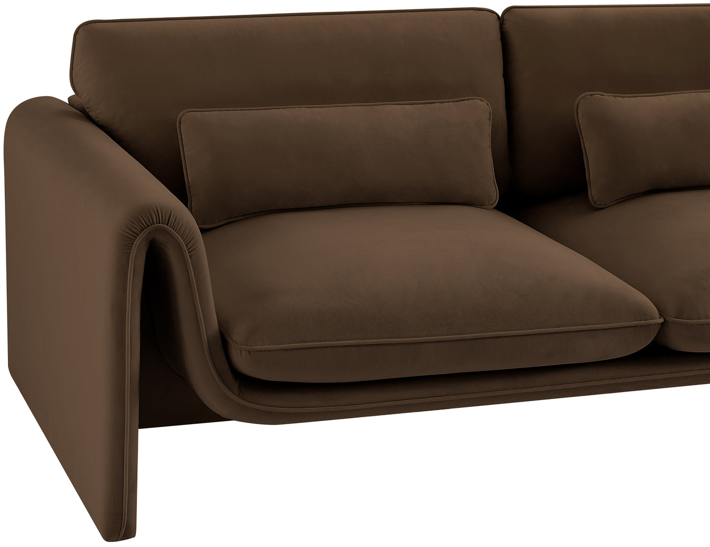 encore brown velvet fabric loveseat l