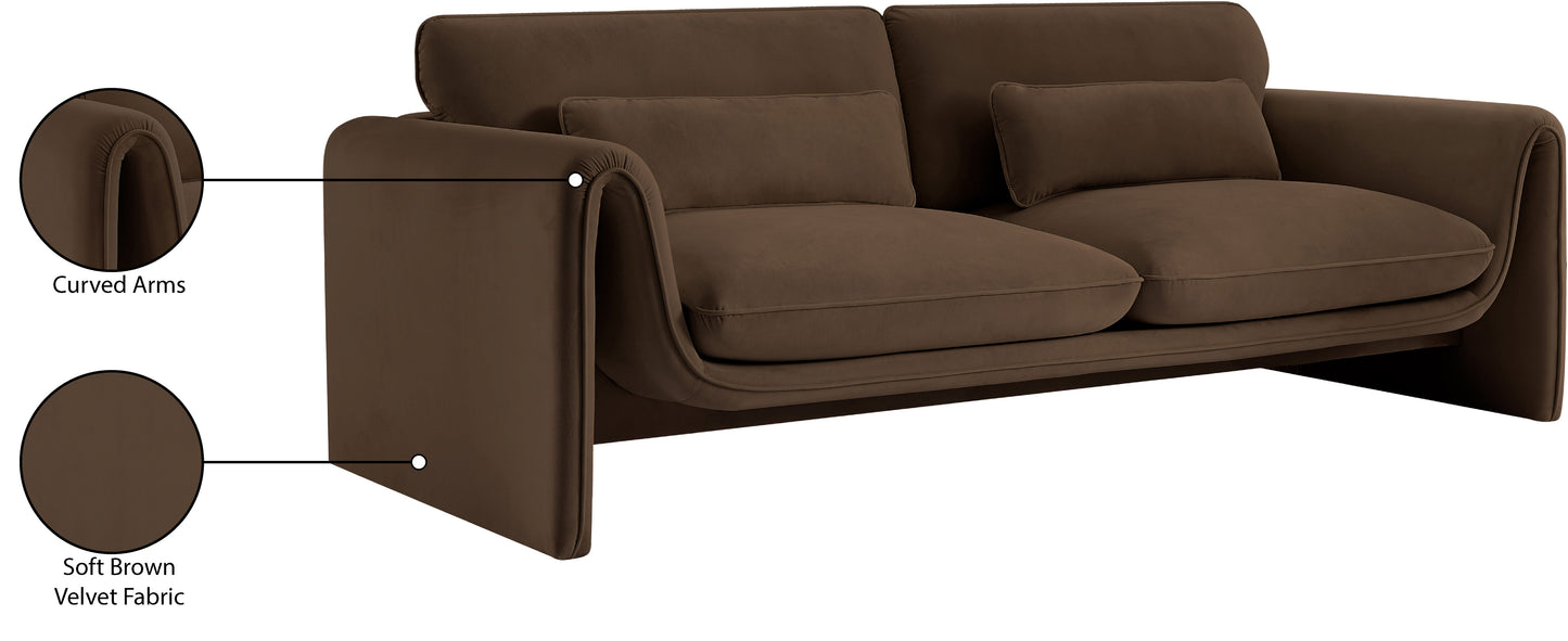 encore brown velvet fabric sofa s