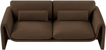 Encore Brown Velvet Fabric Sofa S