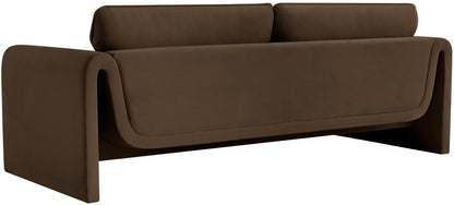 Encore Brown Velvet Fabric Sofa S