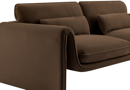 Encore Brown Velvet Fabric Sofa S