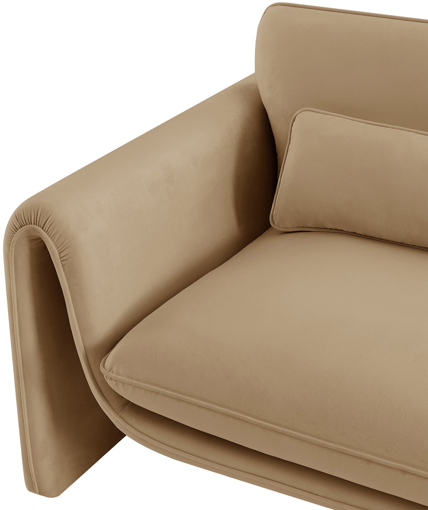 encore camel velvet fabric chair c