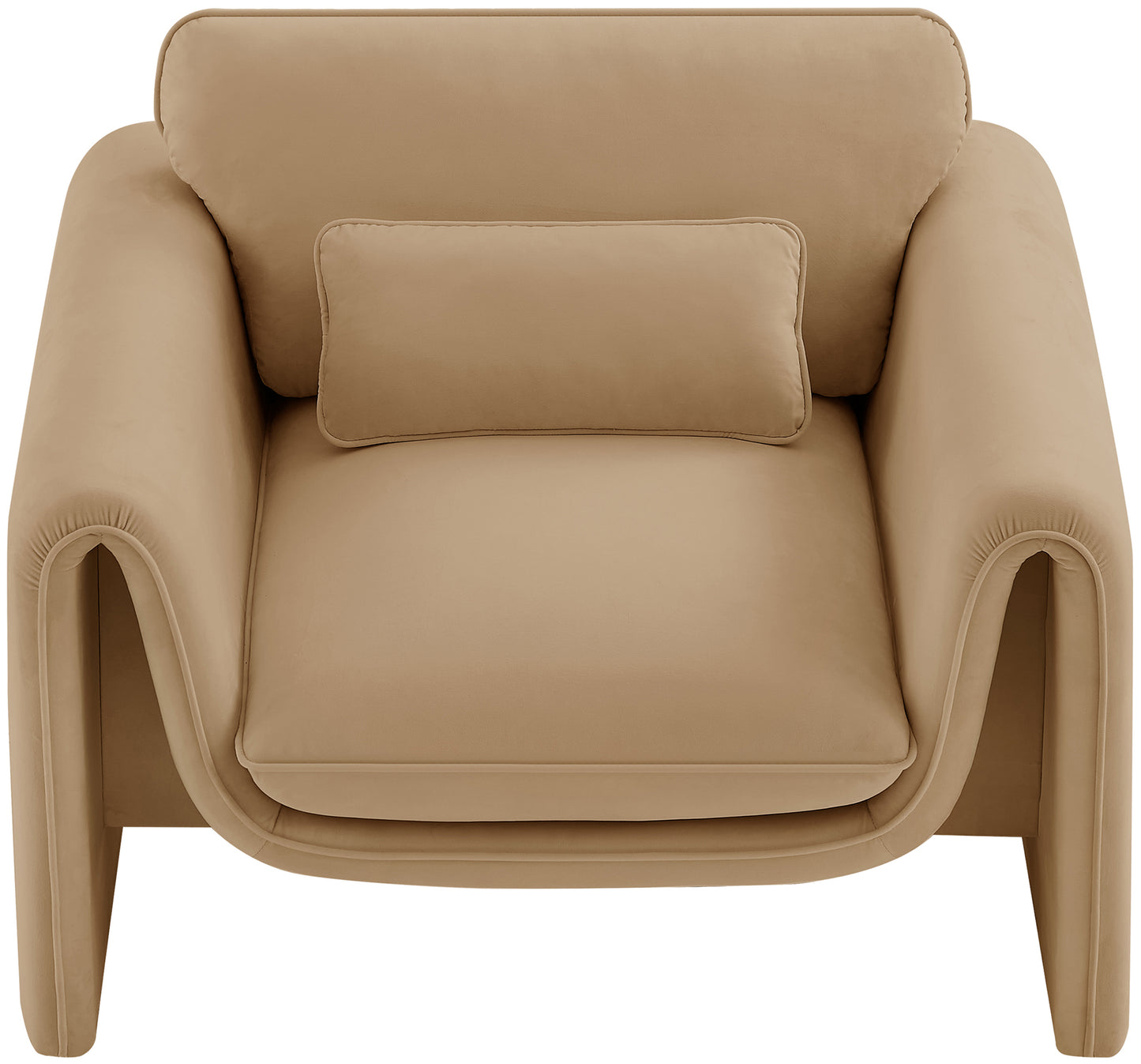 encore camel velvet fabric chair c