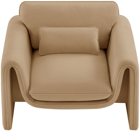 Encore Camel Velvet Fabric Chair C