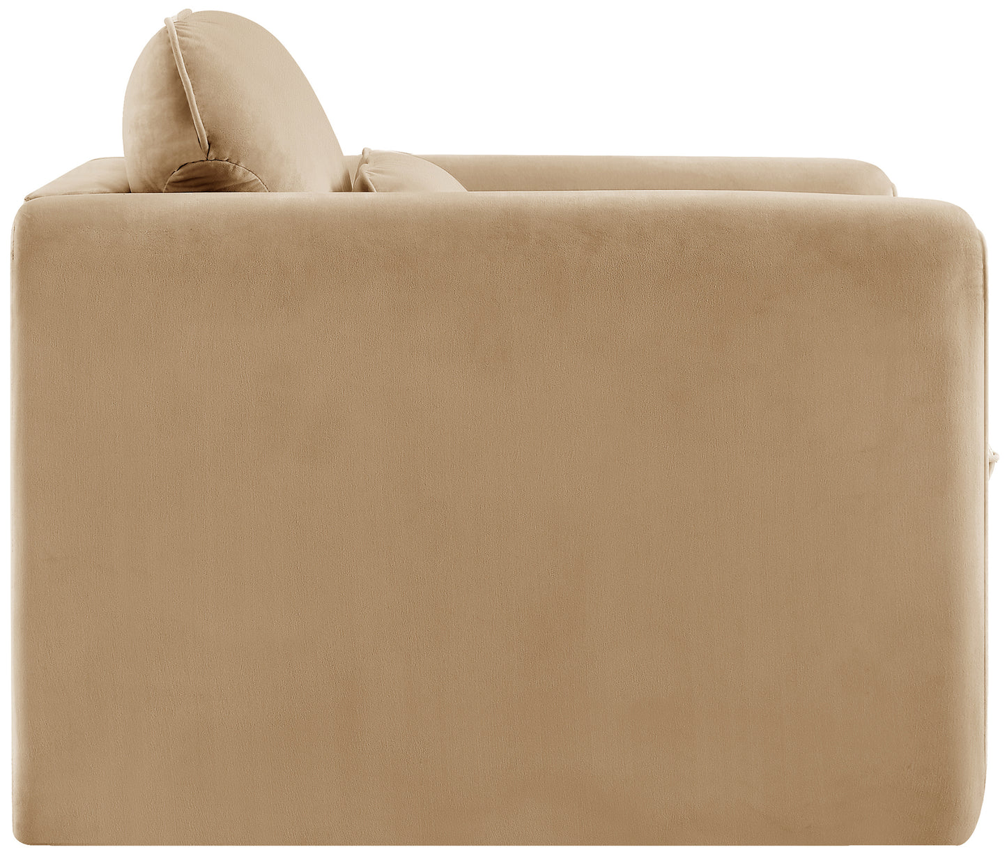 encore camel velvet fabric chair c