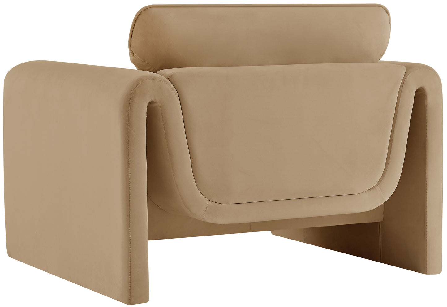 encore camel velvet fabric chair c