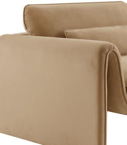 Encore Camel Velvet Fabric Chair C