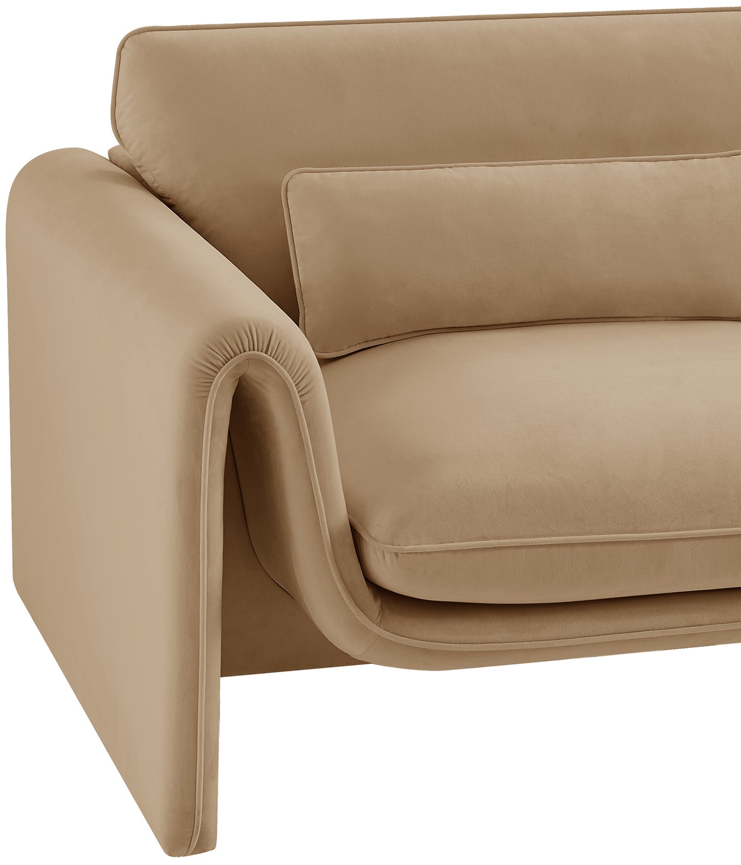 encore camel velvet fabric chair c