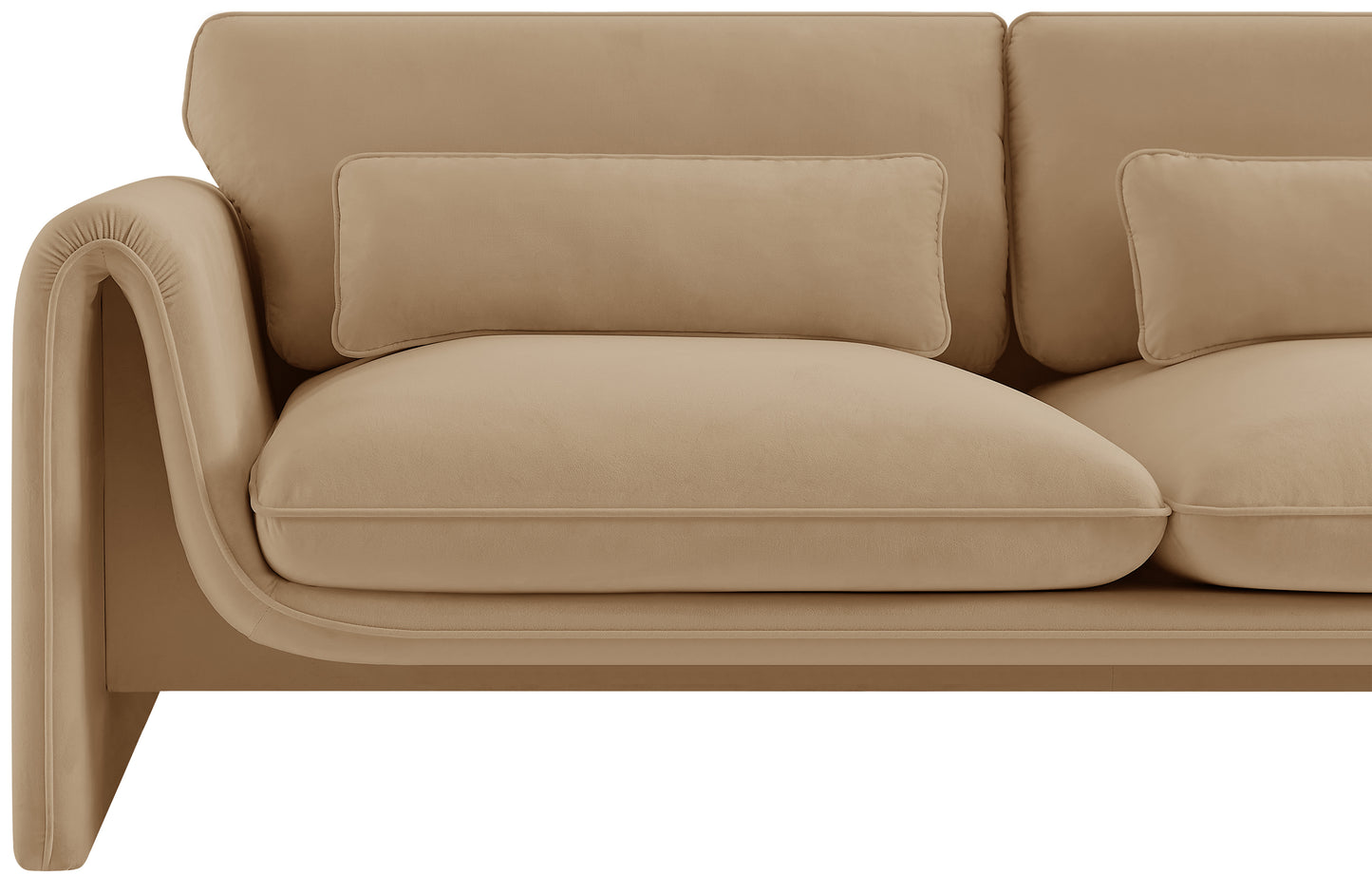 encore camel velvet fabric loveseat l