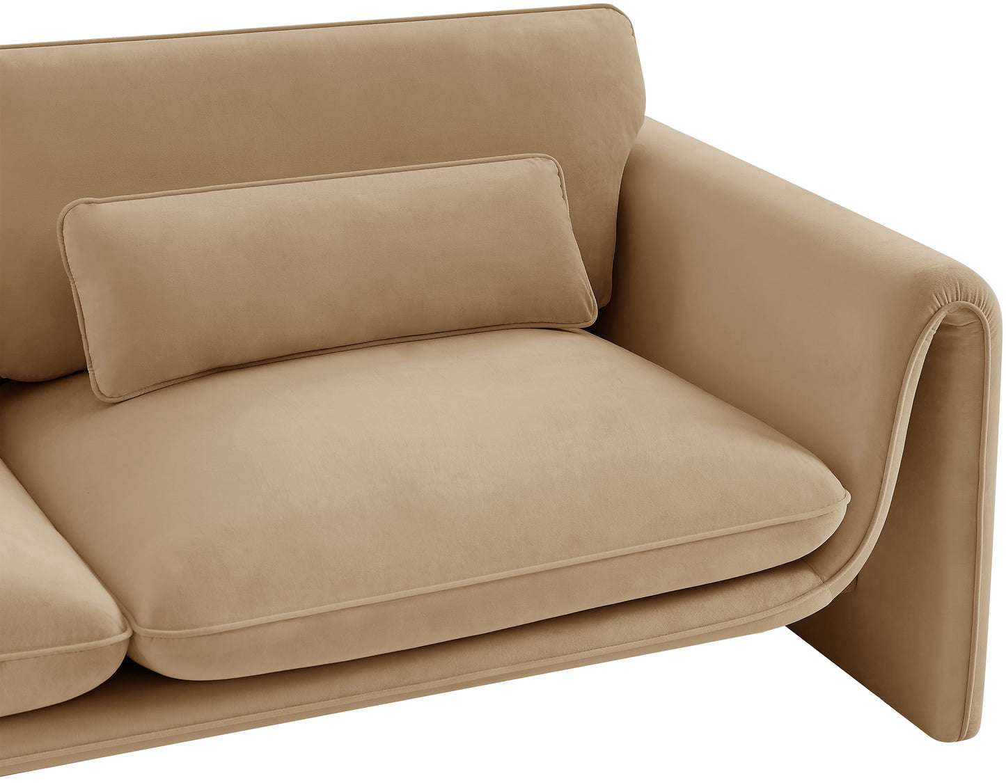 encore camel velvet fabric loveseat l