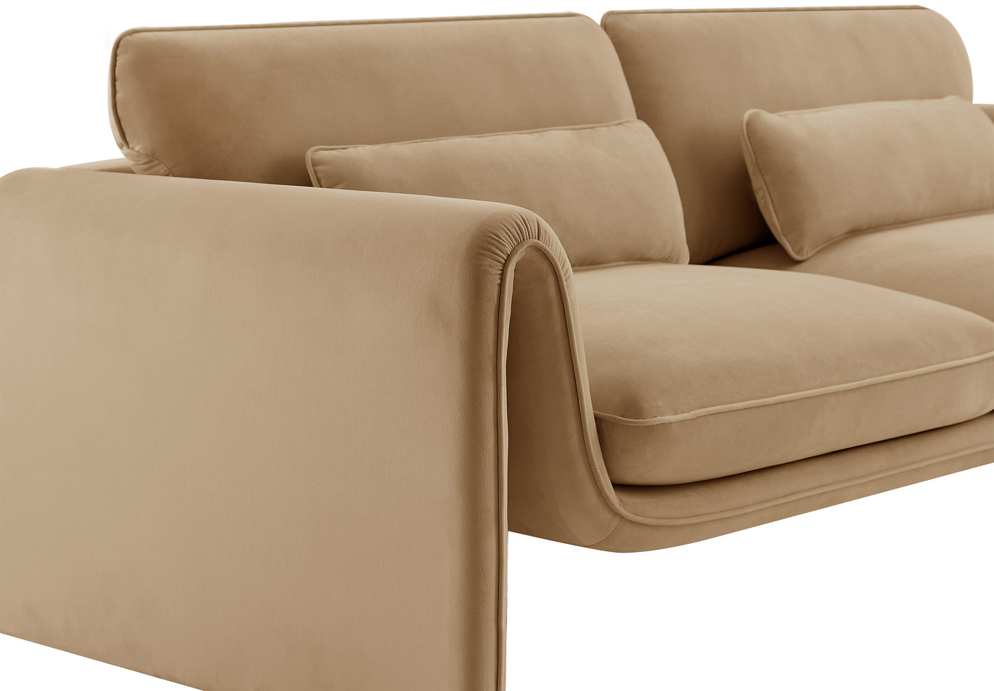 encore camel velvet fabric loveseat l