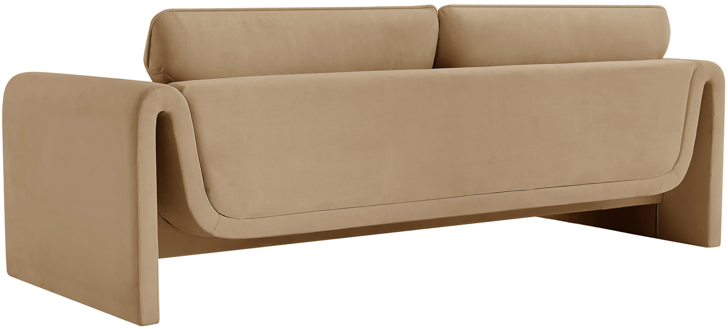 encore camel velvet fabric sofa s