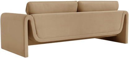 Encore Camel Velvet Fabric Sofa S