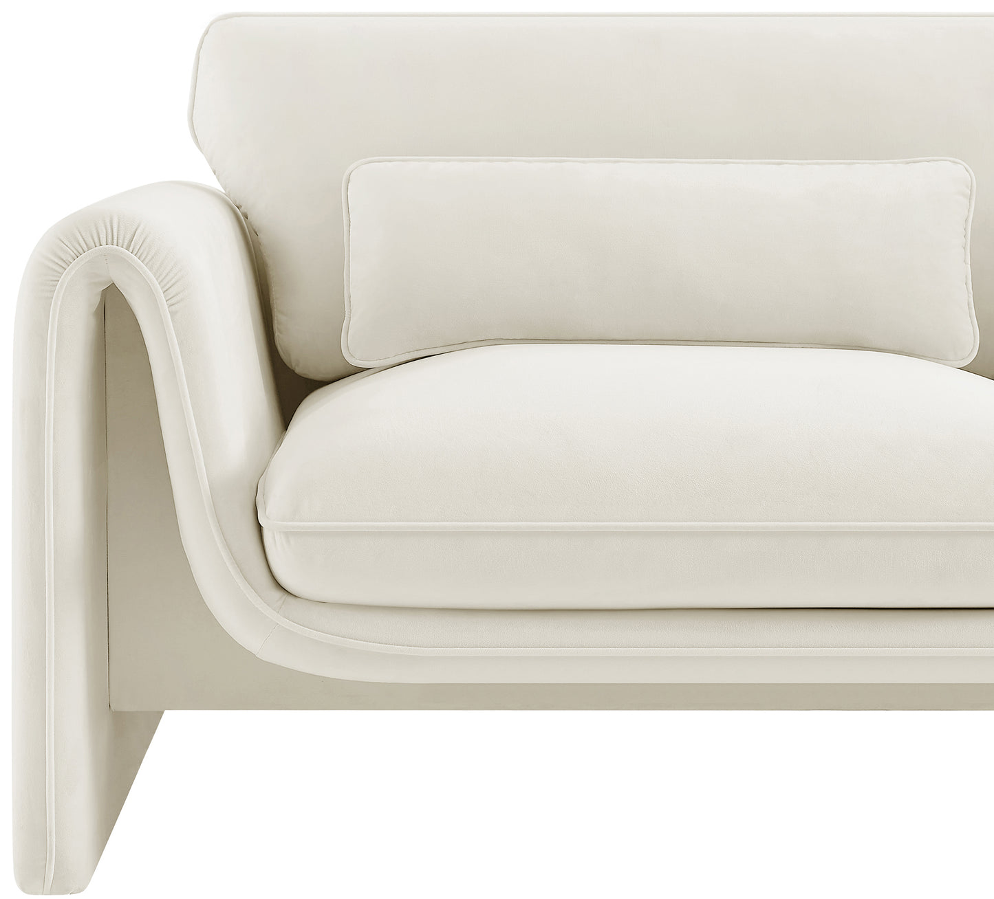 encore cream velvet fabric chair c