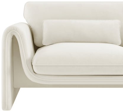 Encore Cream Velvet Fabric Chair C