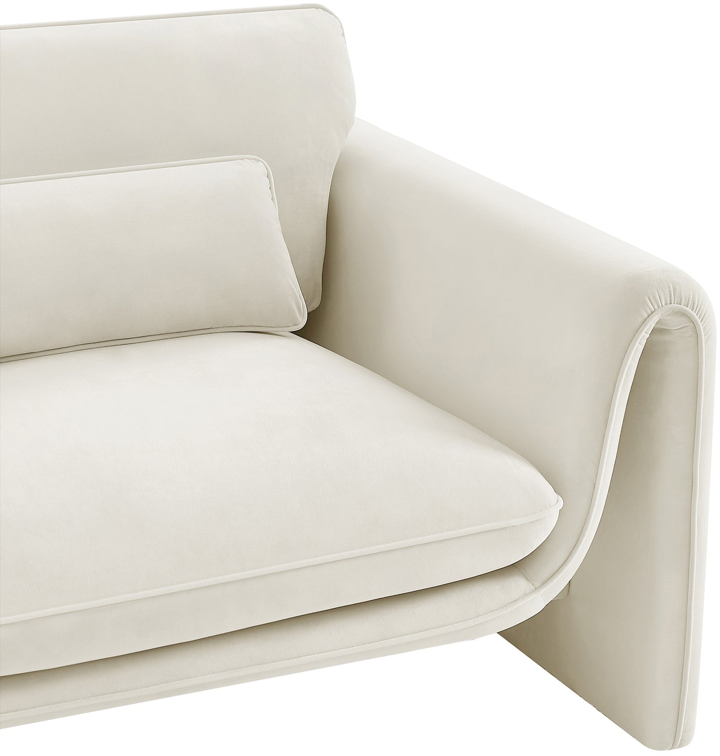 encore cream velvet fabric chair c