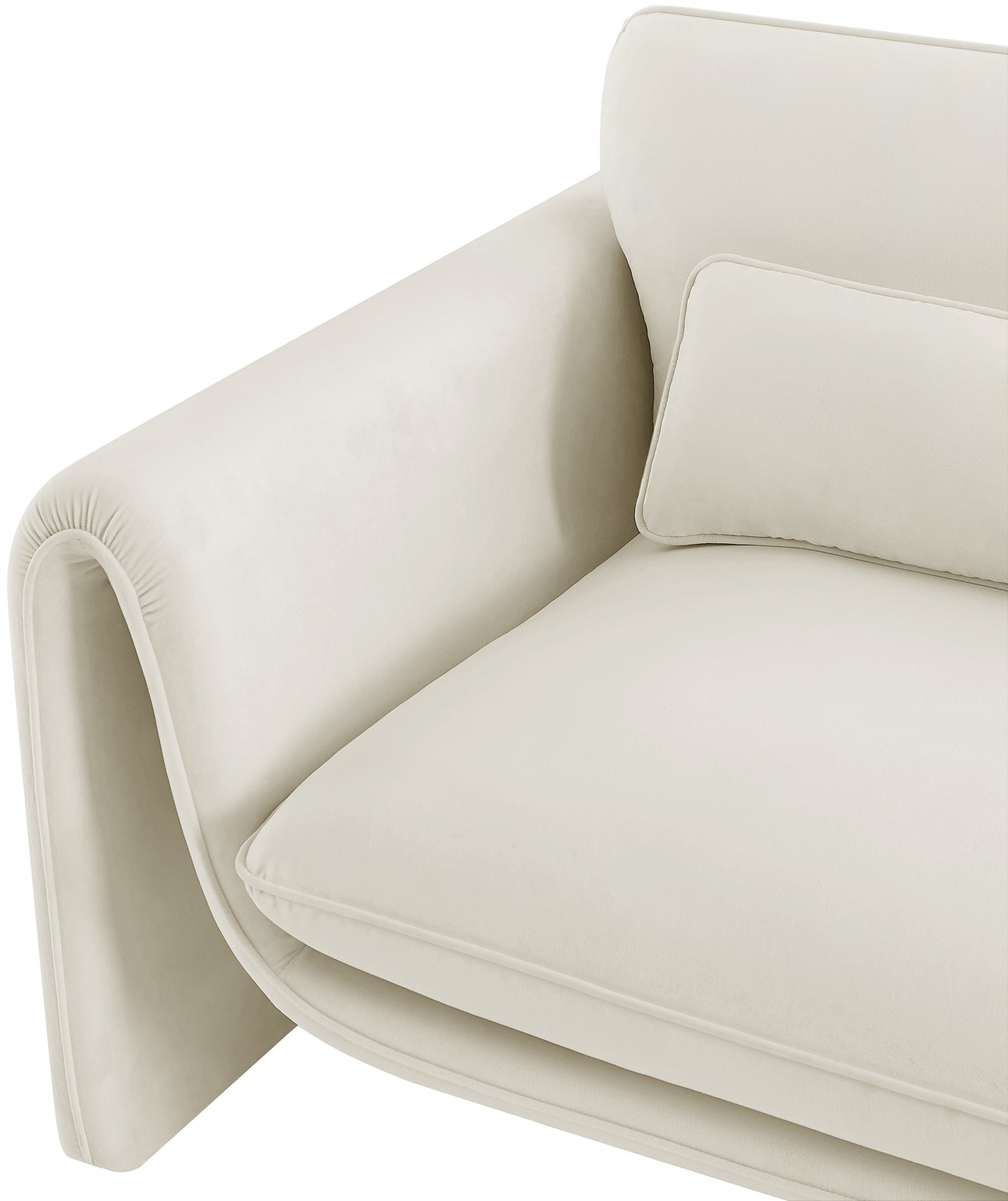 encore cream velvet fabric chair c