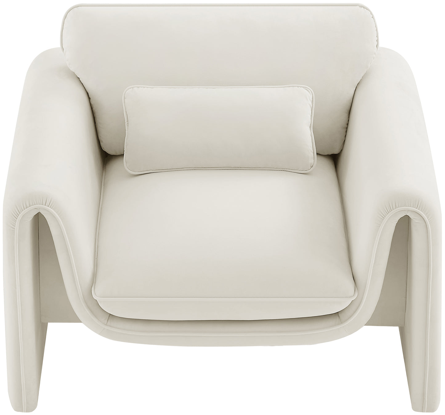 encore cream velvet fabric chair c