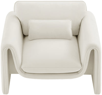 Encore Cream Velvet Fabric Chair C