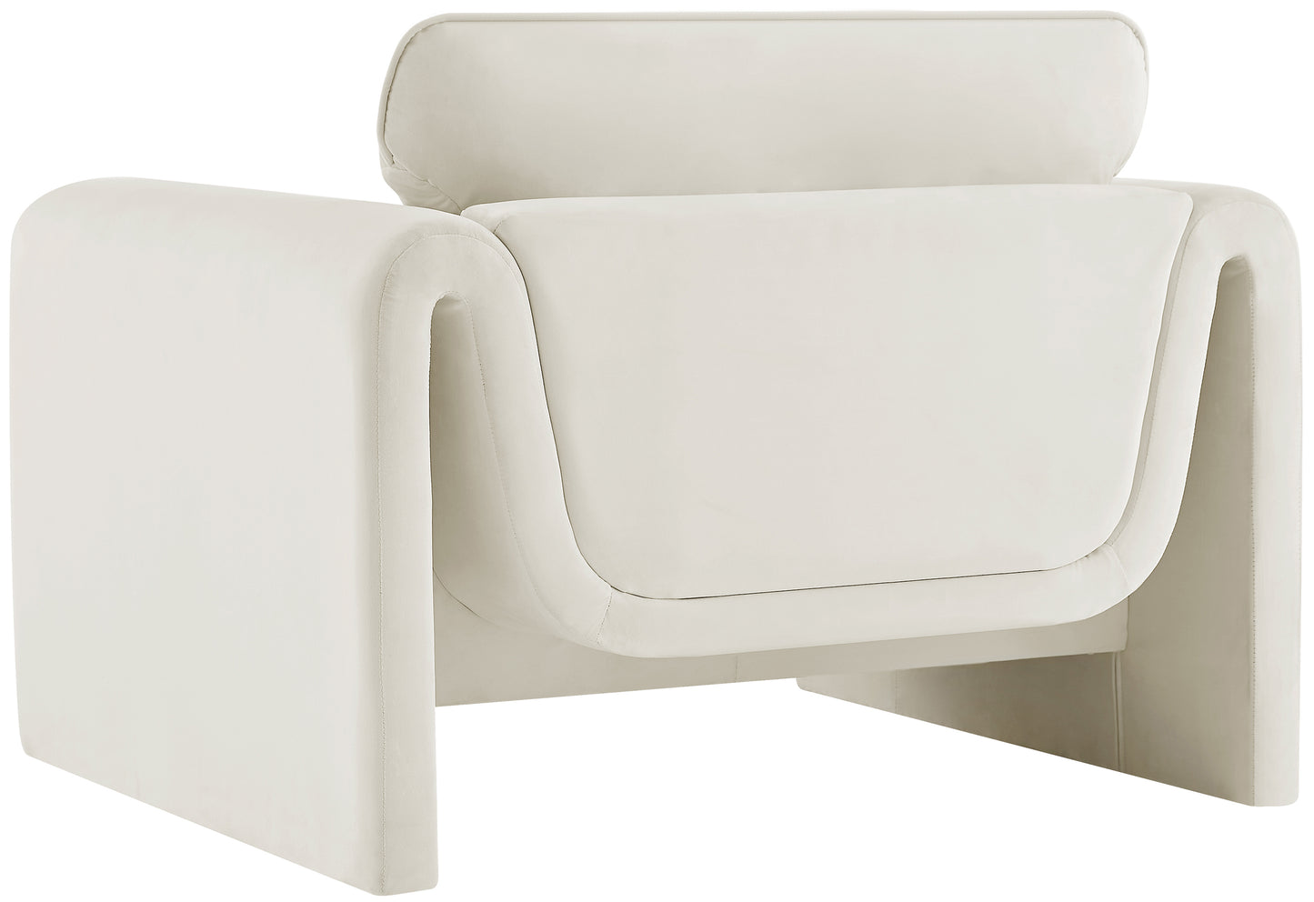 encore cream velvet fabric chair c