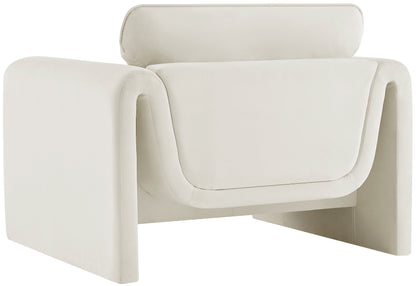 Encore Cream Velvet Fabric Chair C