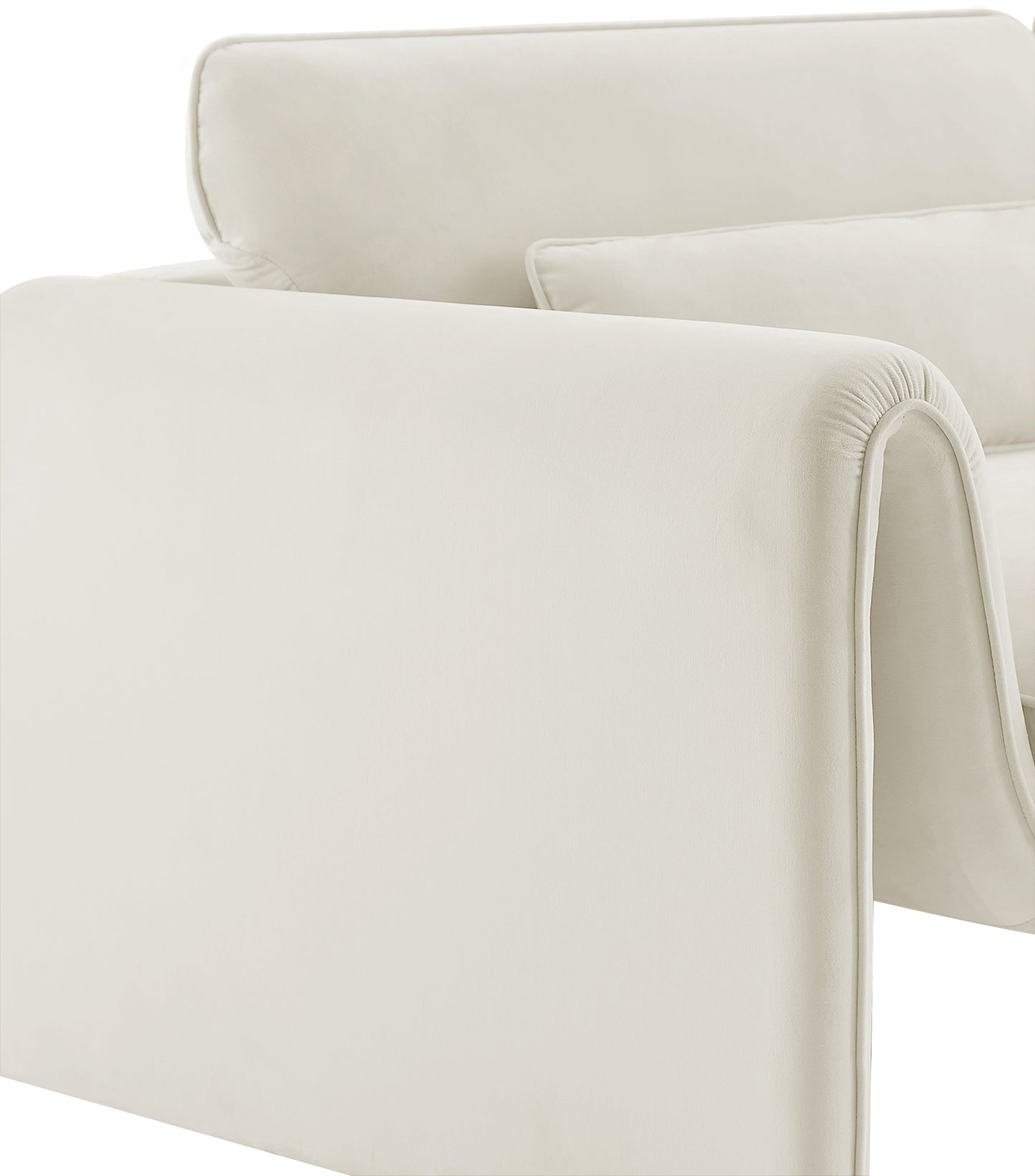 encore cream velvet fabric chair c