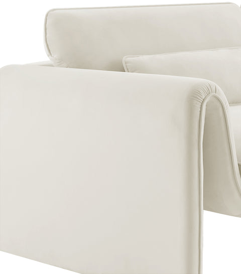 Encore Cream Velvet Fabric Chair C