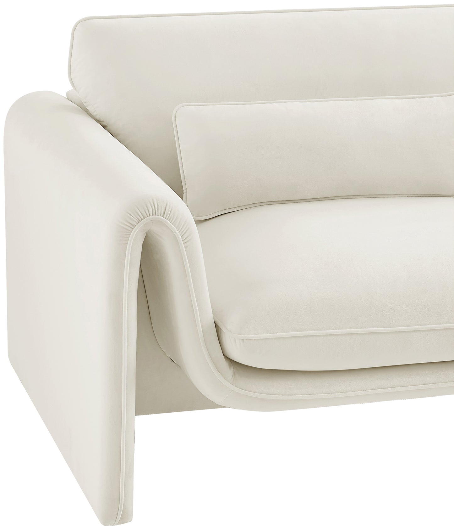 encore cream velvet fabric chair c