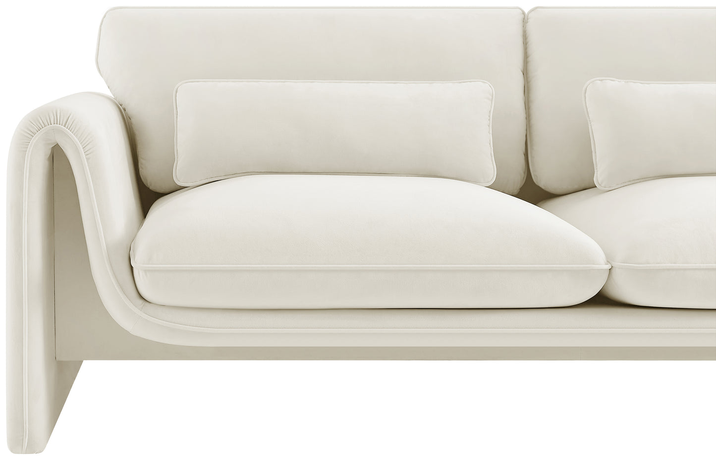 encore cream velvet fabric loveseat l