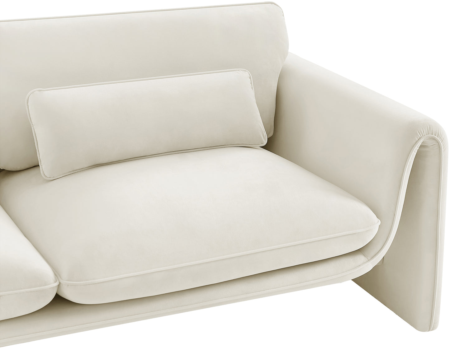 encore cream velvet fabric loveseat l